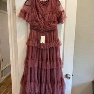 Ivy City Co Whimsical Maxi Dress in Mulberry